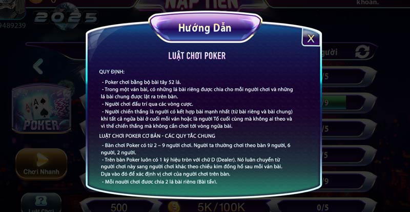 Hướng dẫn cơ bản chơi poker 5 lá